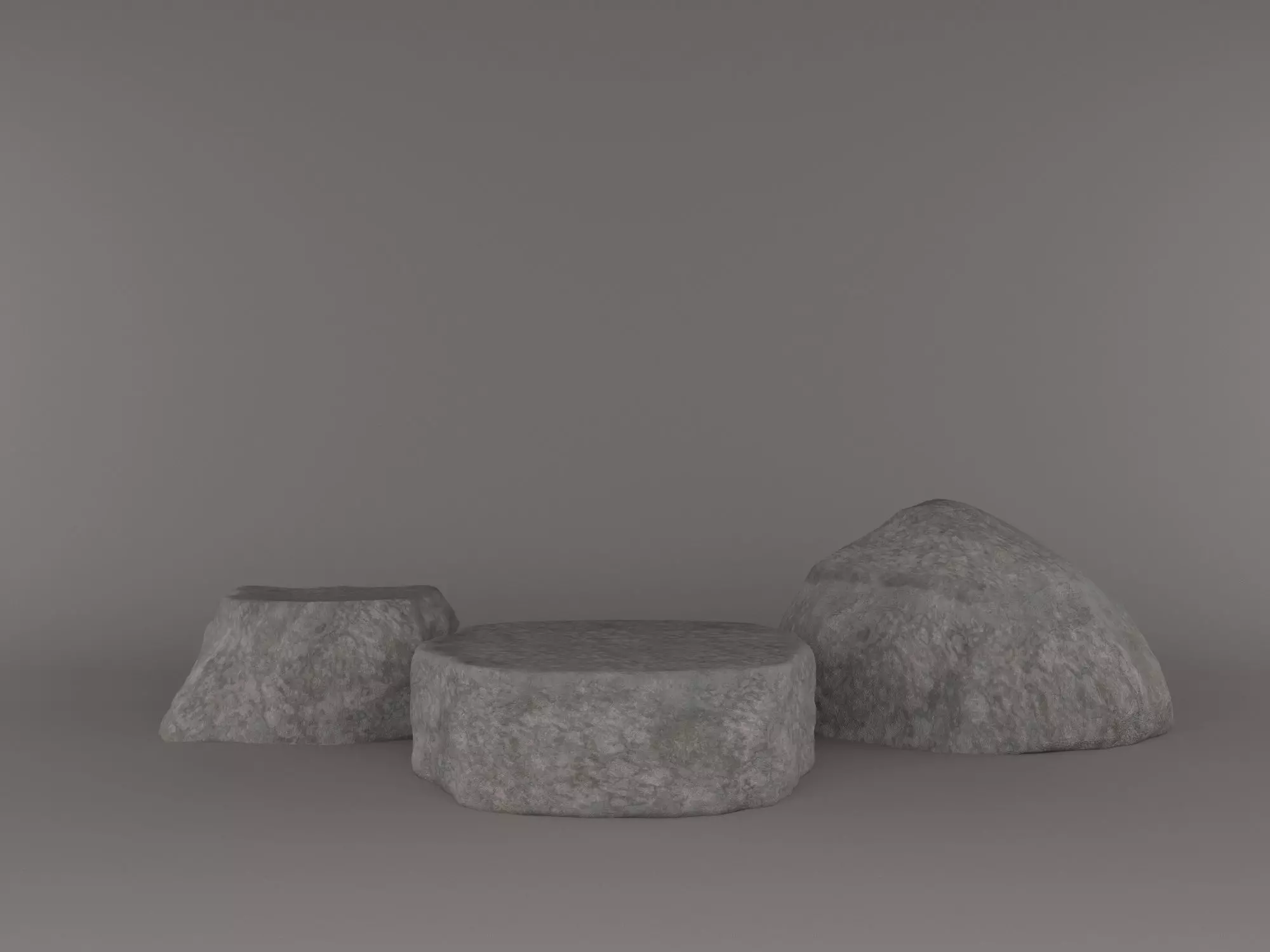 rock 3d model three rocks 3D model_0
