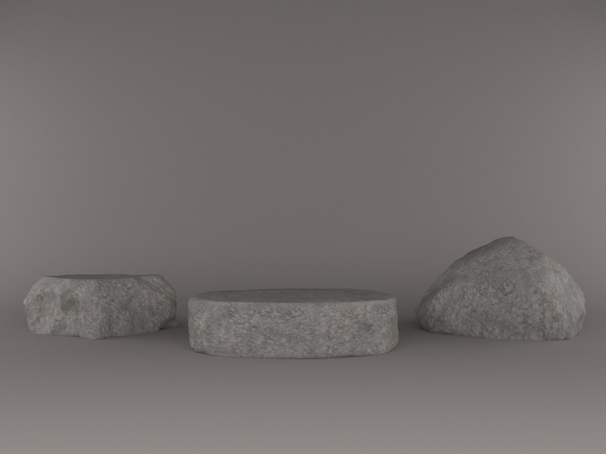 rock 3d model three rocks 3D model_1