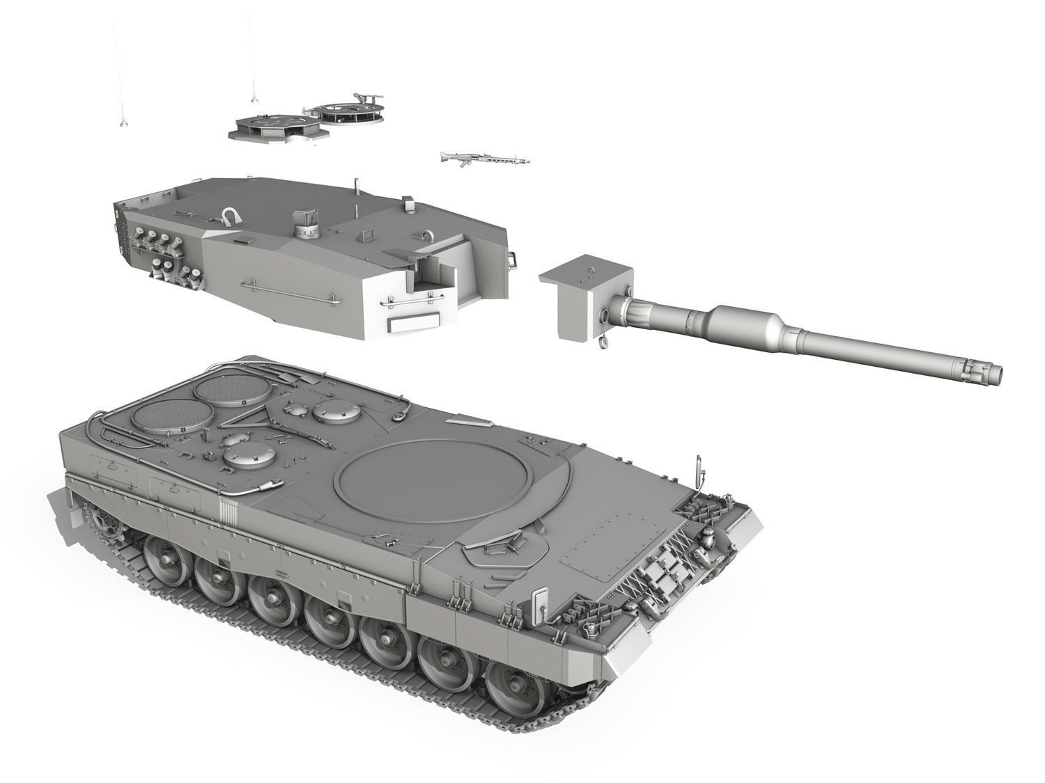 Leopard 2A4 Main Battle Tank  3D model_12