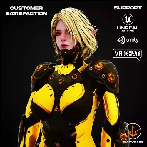 EXCLUSIVE ELF HUNTER EDITION RIGGED CHARACTER ELF MECHANICAL Low-poly 3D model