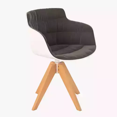 Flow Slim Armchair Padded With 4 Legged
