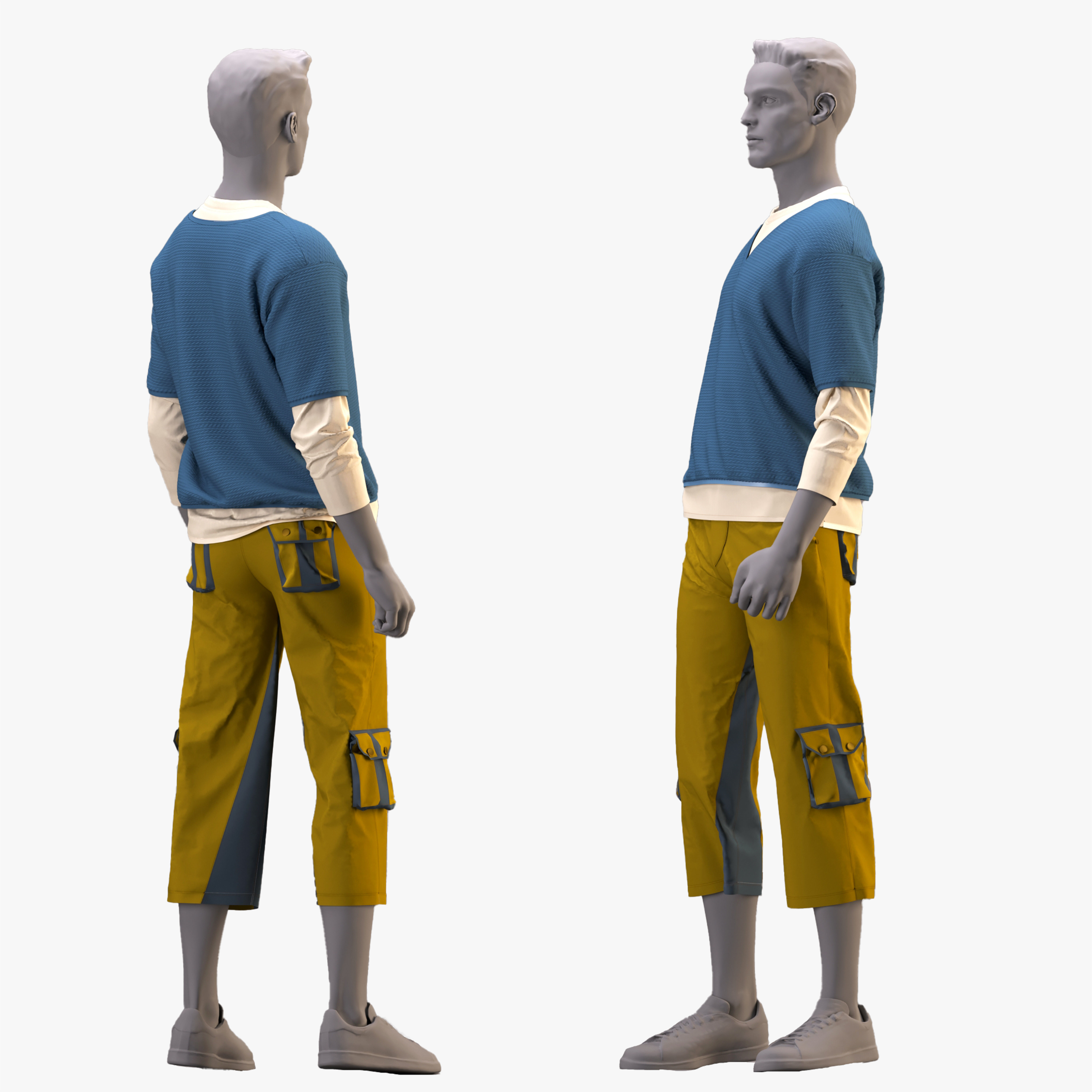 Men outfit - pullover and pants - ZPRG- FBX- OBJ- MTL -TEXTURES 3D model_2
