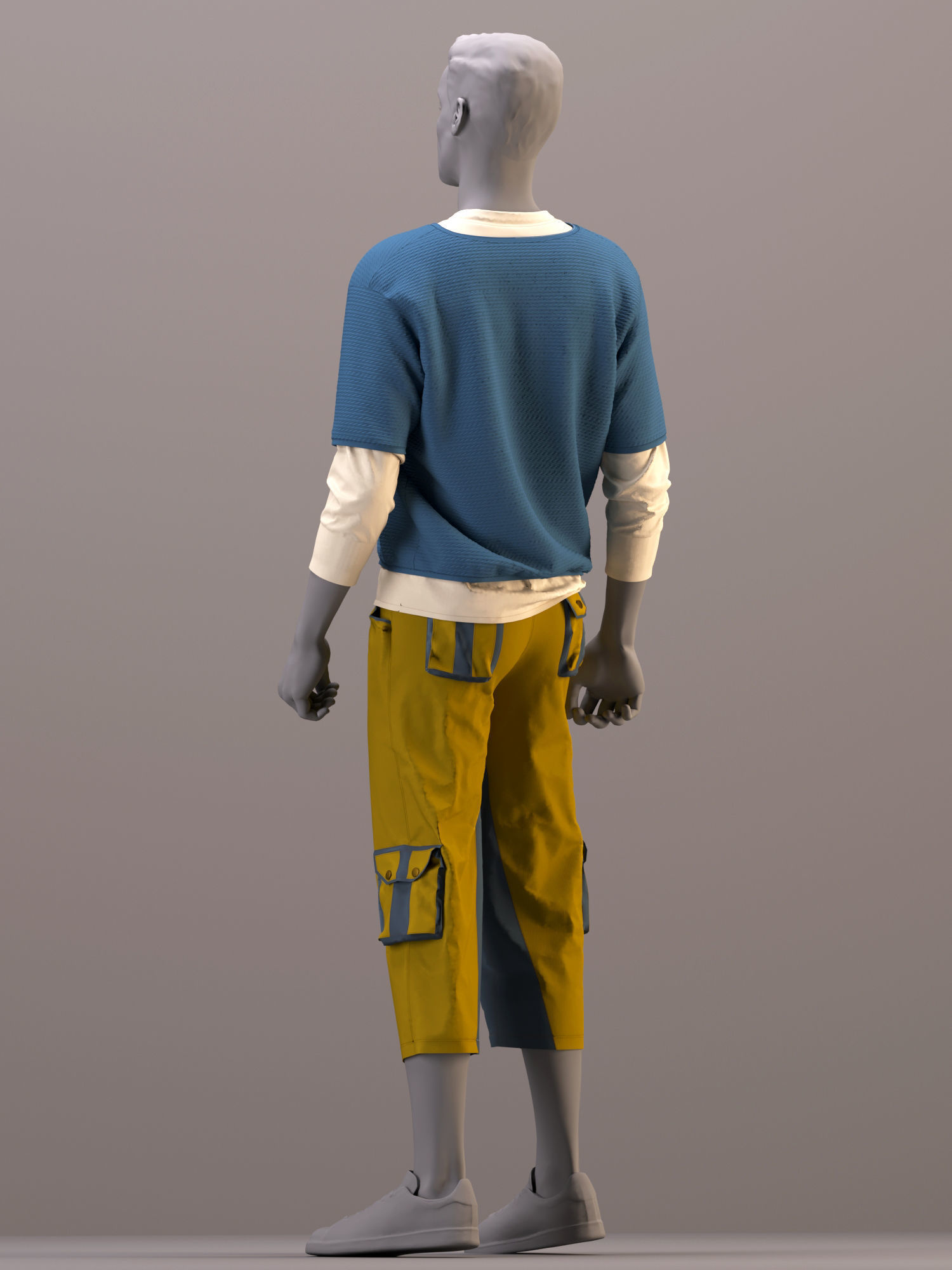 Men outfit - pullover and pants - ZPRG- FBX- OBJ- MTL -TEXTURES 3D model_12