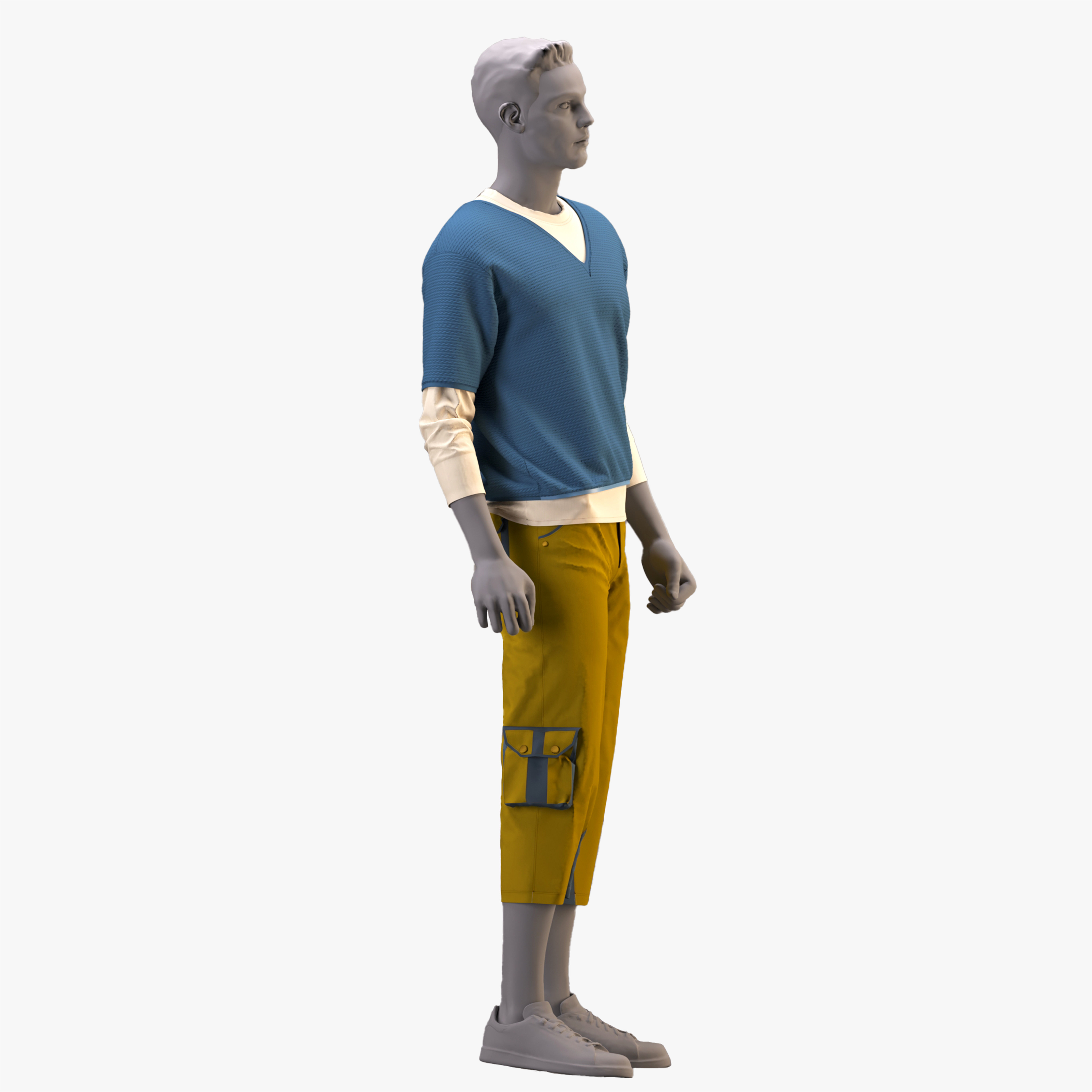 Men outfit - pullover and pants - ZPRG- FBX- OBJ- MTL -TEXTURES 3D model_6