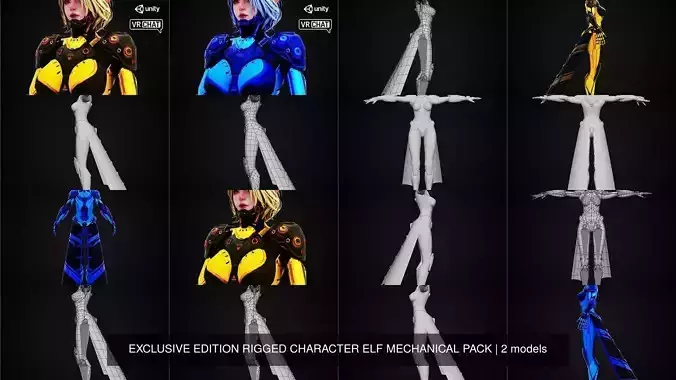 EXCLUSIVE ELF HUNTER EDITION RIGGED CHARACTER ELF MECHANIC PACK 3D Model Collection