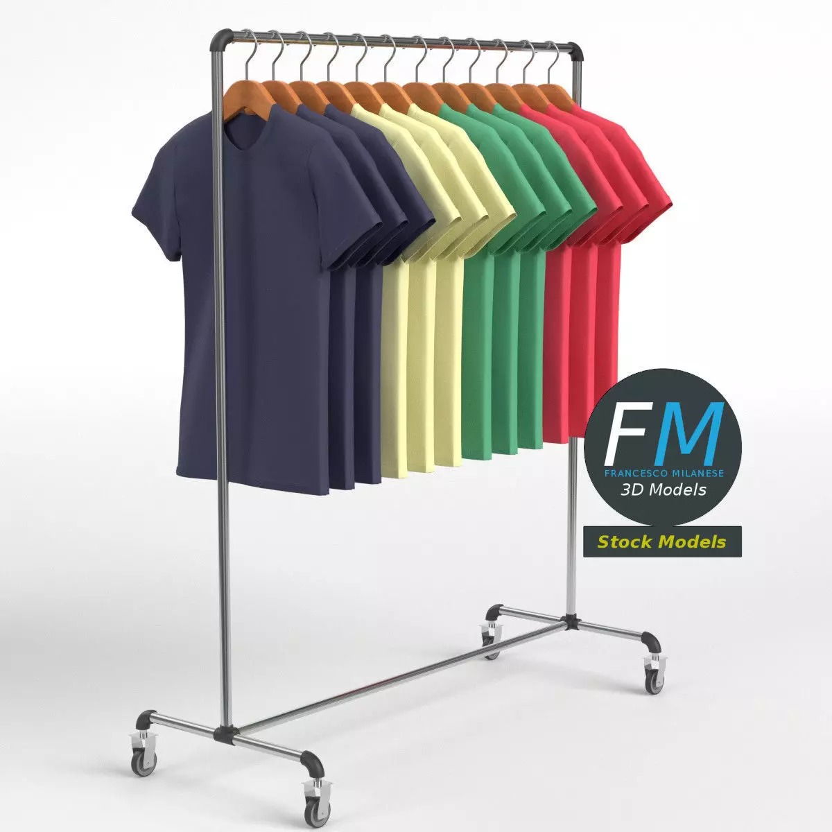 T-shirts rack 3D model_0