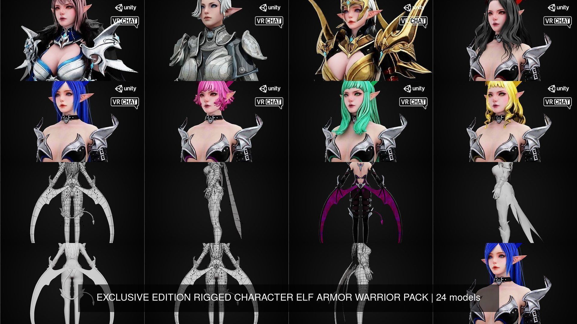 EXCLUSIVE ELF HUNTER EDITION RIGGED CHARACTER ELF WARRIOR PACK 3D Model Collection_11