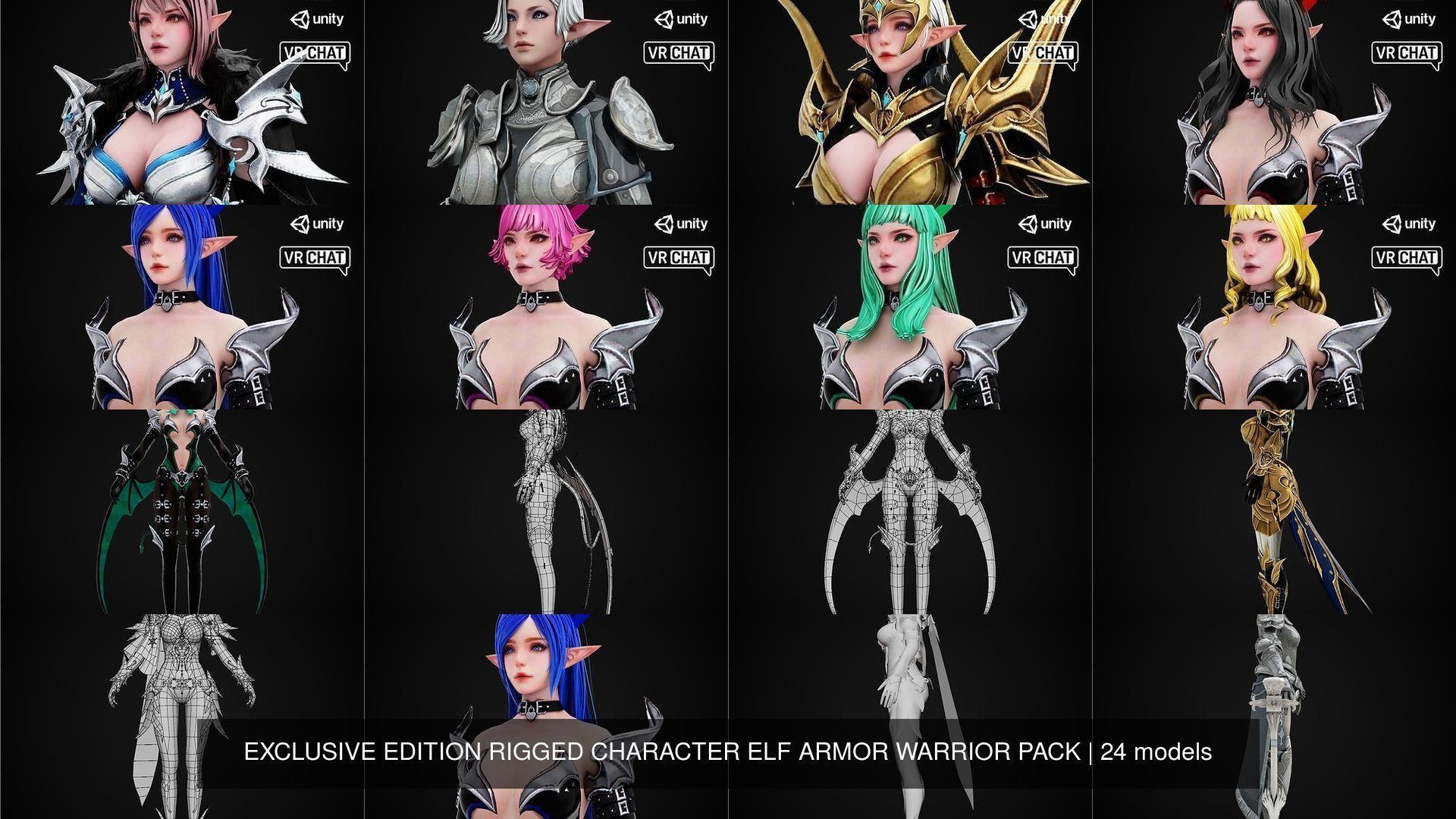 EXCLUSIVE ELF HUNTER EDITION RIGGED CHARACTER ELF WARRIOR PACK 3D Model Collection_14