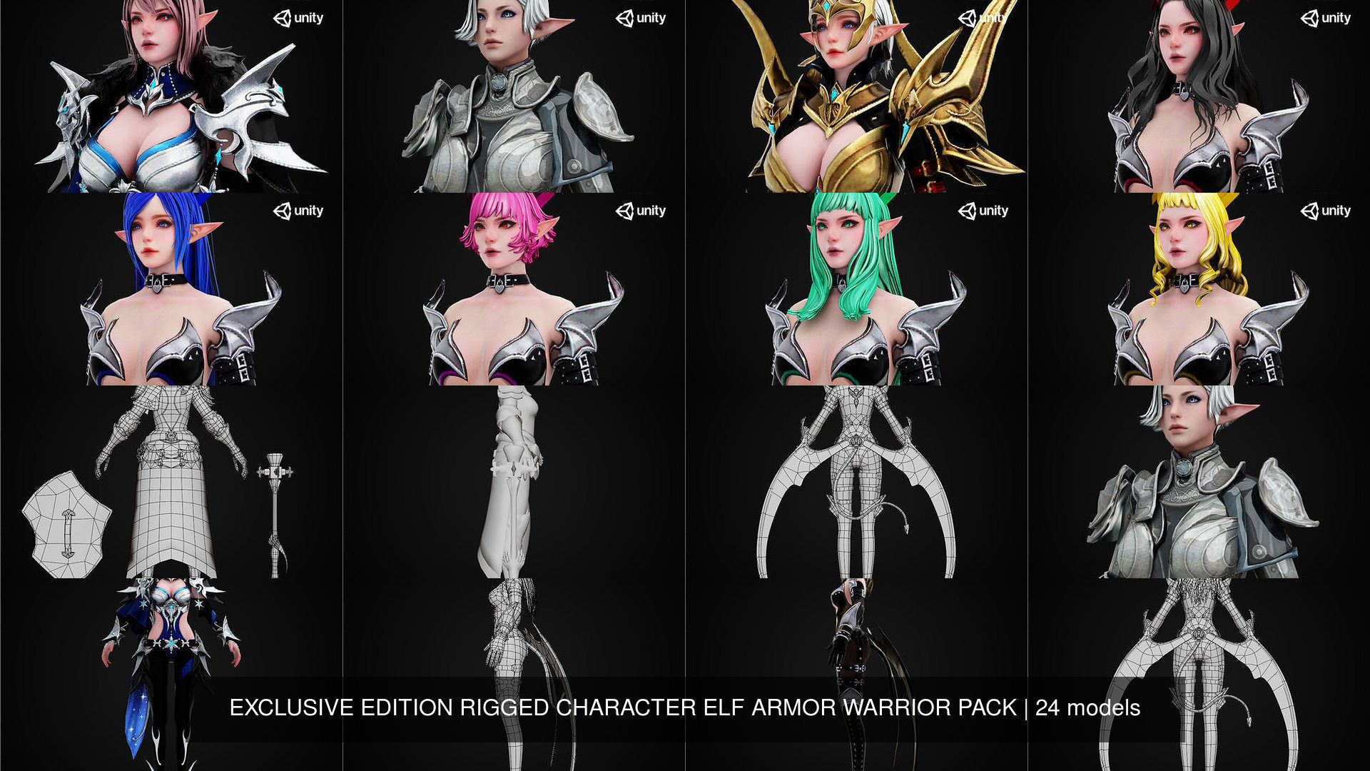EXCLUSIVE ELF HUNTER EDITION RIGGED CHARACTER ELF WARRIOR PACK 3D Model Collection_16