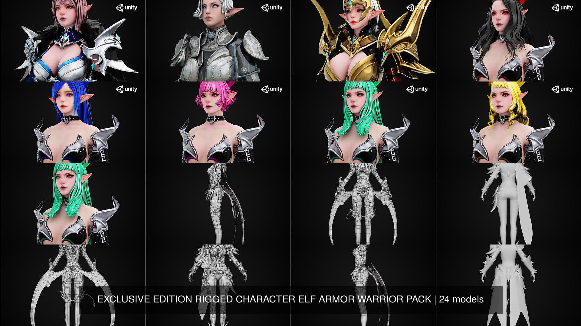 EXCLUSIVE ELF HUNTER EDITION RIGGED CHARACTER ELF WARRIOR PACK 3D Model Collection_17