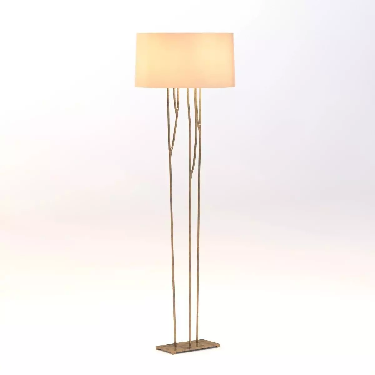 Forest Floor Lamp With Gilded Iron 3D model_0