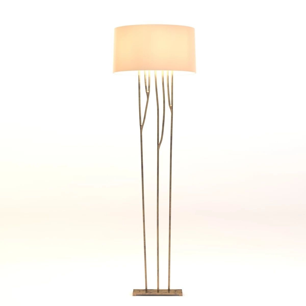 Forest Floor Lamp With Gilded Iron 3D model_7