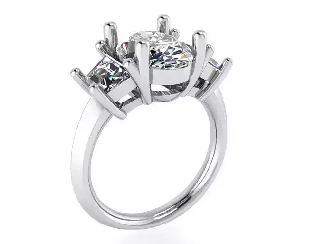 3-Stone diamond ring 2262 3D print model