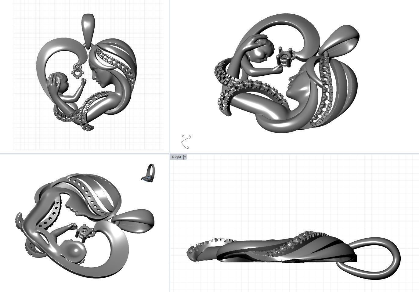 MOTHER AND SON PENDANT 3D print model_8