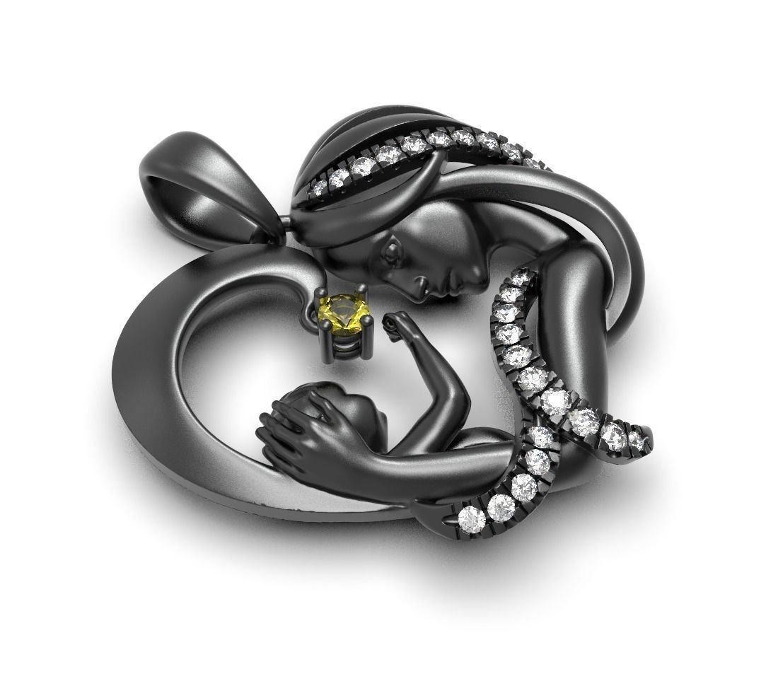 MOTHER AND SON PENDANT 3D print model_4