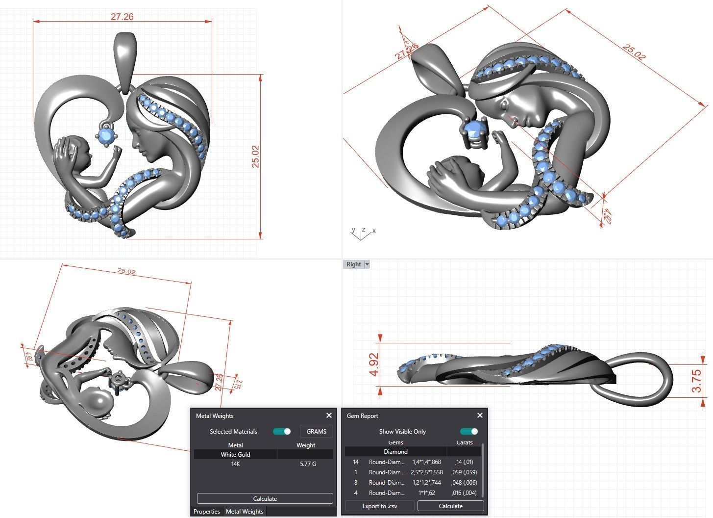 MOTHER AND SON PENDANT 3D print model_1