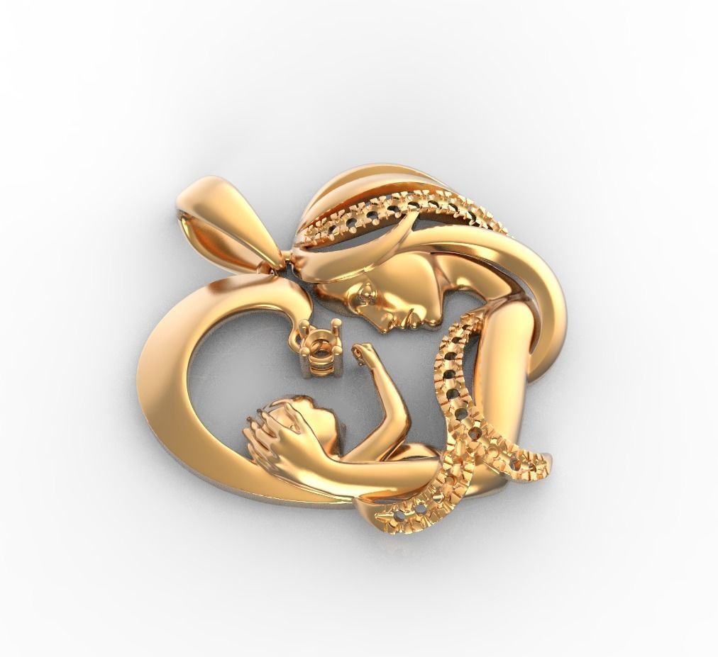 MOTHER AND SON PENDANT 3D print model_2