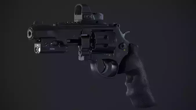 Revolver- gameready-PBR gun