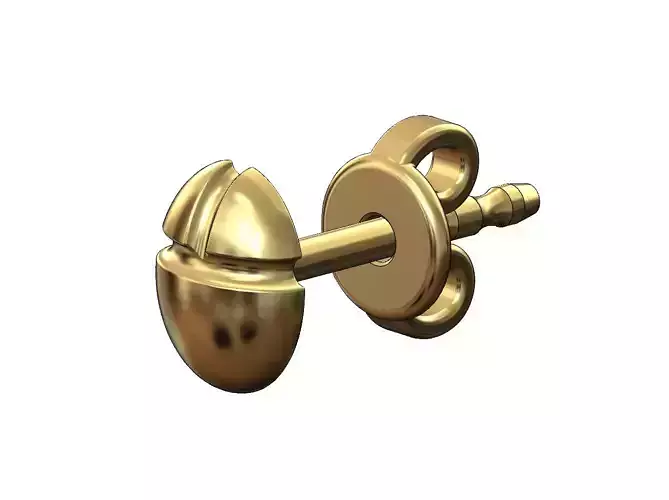 Simple scarab beetle stud earring