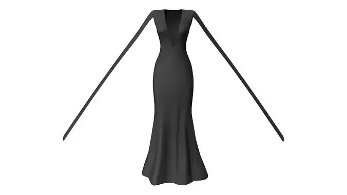 Long Deep V-Neck Evening Maxi Wedding Formal Dress