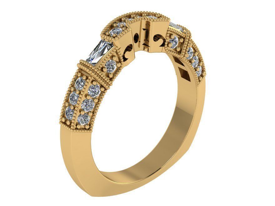 Round diamond ring 2264 3D print model 3D print model_1