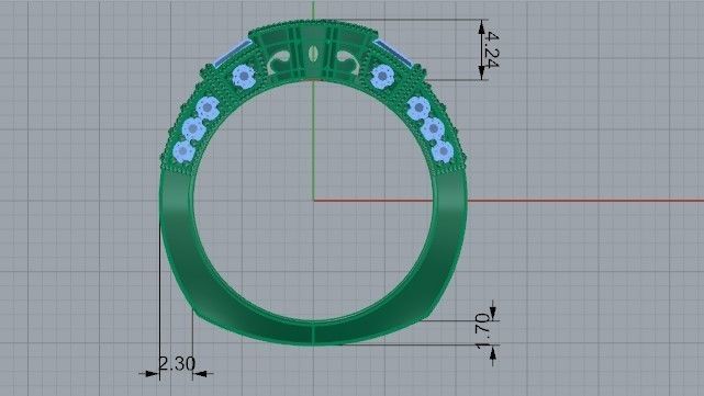 Round diamond ring 2264 3D print model 3D print model_6
