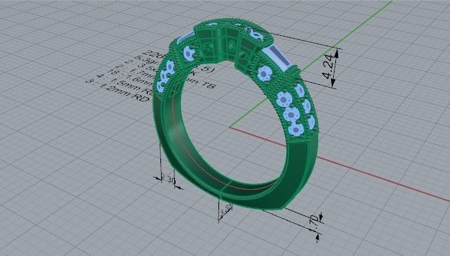 Round diamond ring 2264 3D print model 3D print model_5