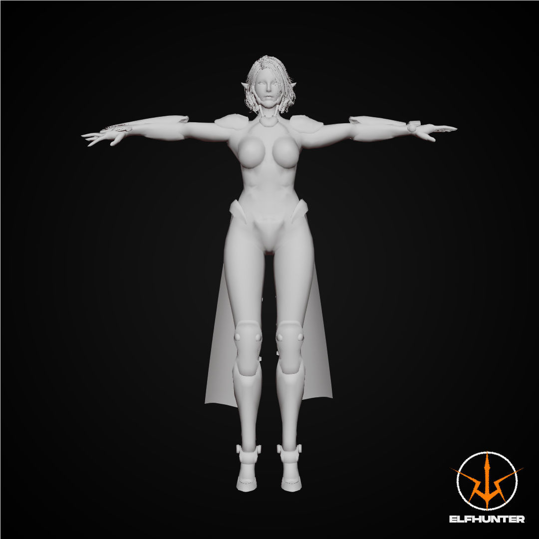 EXCLUSIVE ELF HUNTER EDITION RIGGED CHARACTER ELF MECHANICAL Low-poly 3D model_6