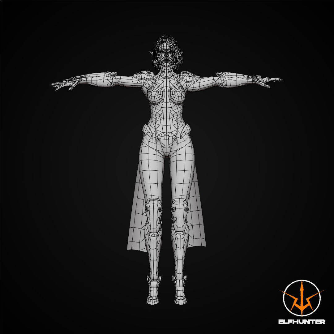 EXCLUSIVE ELF HUNTER EDITION RIGGED CHARACTER ELF MECHANICAL Low-poly 3D model_10