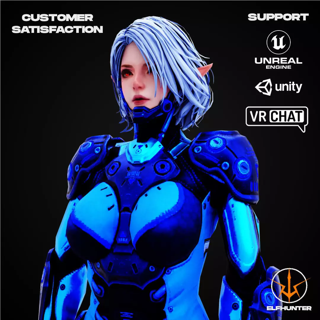 EXCLUSIVE ELF HUNTER EDITION RIGGED CHARACTER ELF MECHANICAL Low-poly 3D model_0