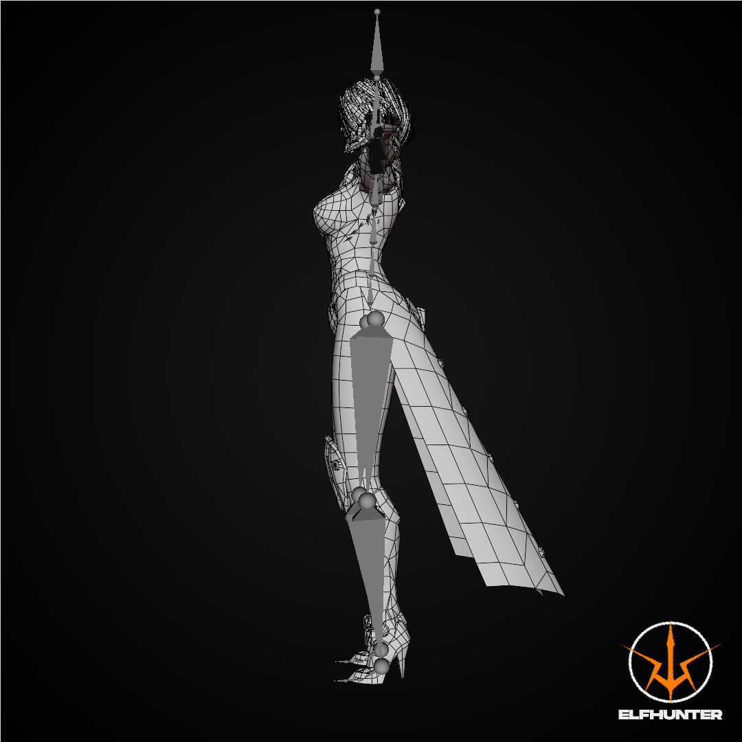 EXCLUSIVE ELF HUNTER EDITION RIGGED CHARACTER ELF MECHANICAL Low-poly 3D model_17