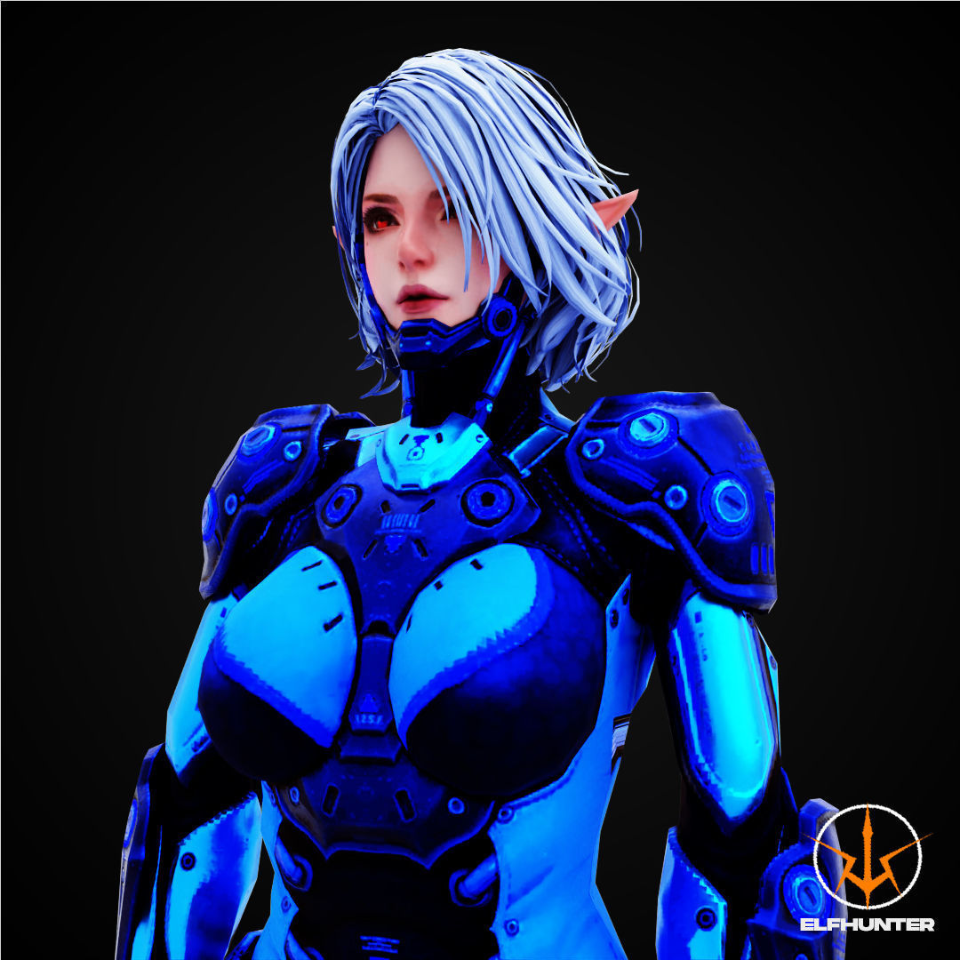 EXCLUSIVE ELF HUNTER EDITION RIGGED CHARACTER ELF MECHANICAL Low-poly 3D model_1