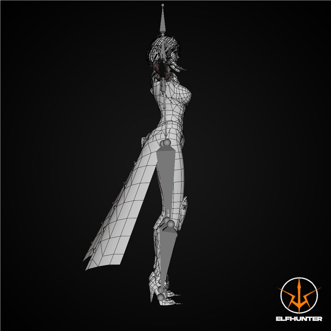 EXCLUSIVE ELF HUNTER EDITION RIGGED CHARACTER ELF MECHANICAL Low-poly 3D model_15