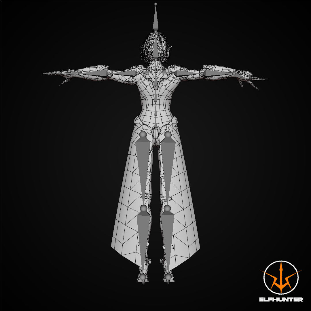 EXCLUSIVE ELF HUNTER EDITION RIGGED CHARACTER ELF MECHANICAL Low-poly 3D model_16