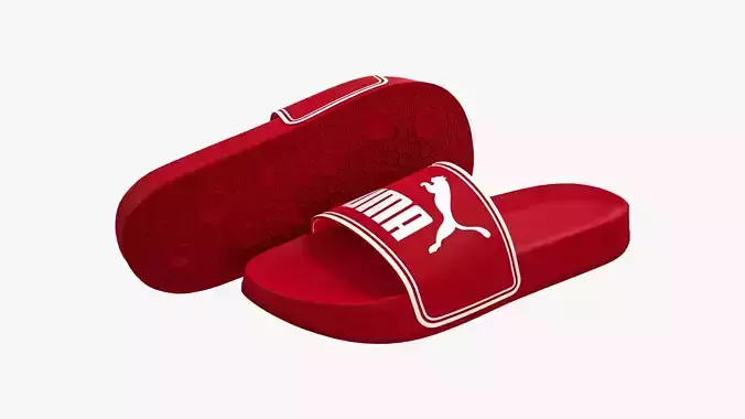 Puma Leadcat Slide Sandals Red
