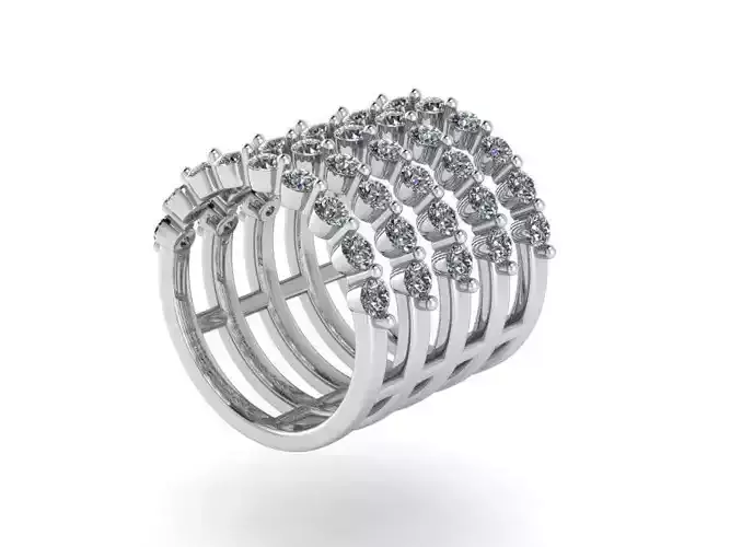 5-Row round diamond ring 2266 3D print model