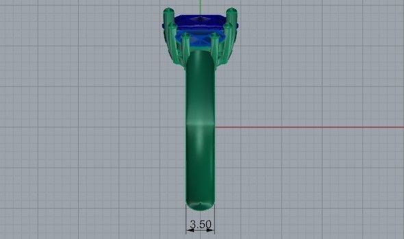 Big blue stone diamond ring 2267 3D print model 3D print model_7