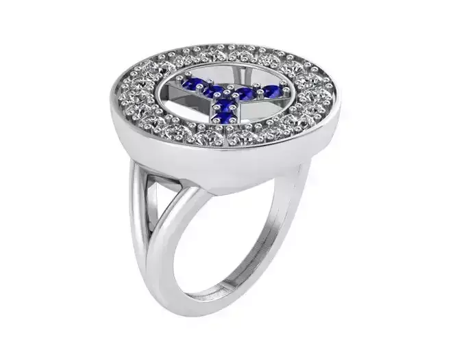 Oval shape diamond ring 2268 3D print model 