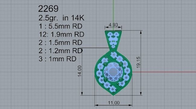 Palatial pendant 2269 3D print model 3D print model_4