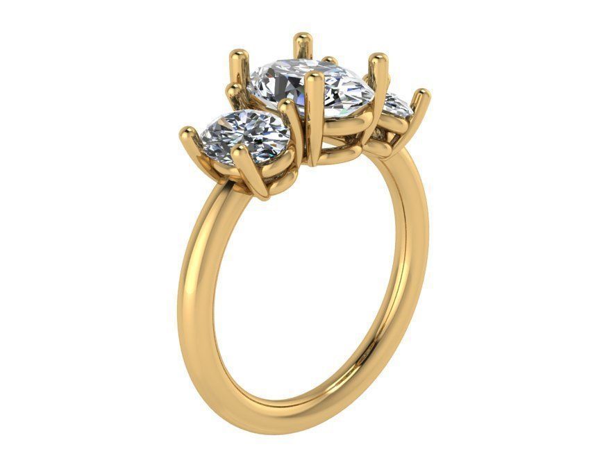 3-Stone diamond ring 2270 3D print model 3D print model_1