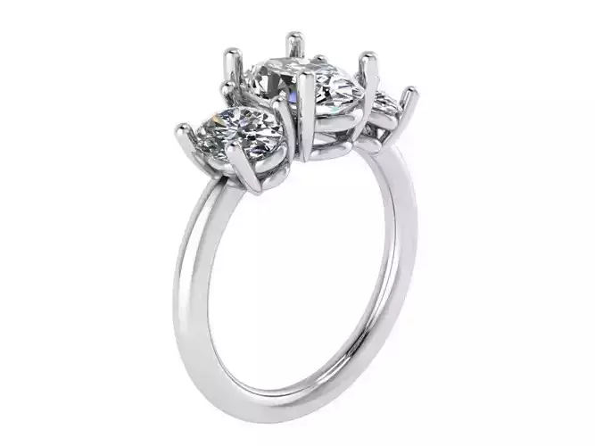 3-Stone diamond ring 2270 3D print model