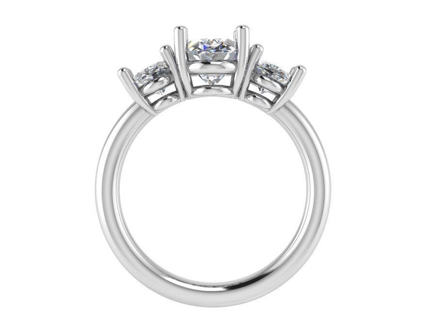 3-Stone diamond ring 2270 3D print model 3D print model_2