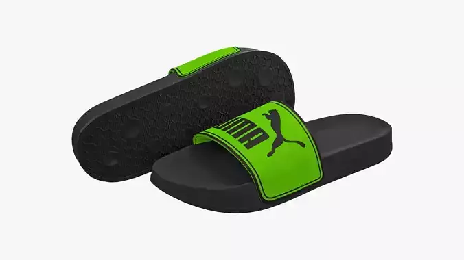 Puma Leadcat Slide Sandals Green-Black