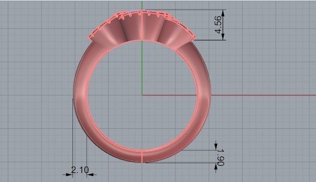 Oval 3-Stone diamond ring 2275 3D print model 3D print model_6