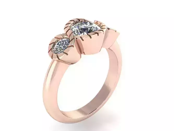 Oval 3-Stone diamond ring 2275 3D print model