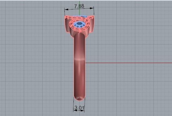 Oval 3-Stone diamond ring 2275 3D print model 3D print model_7