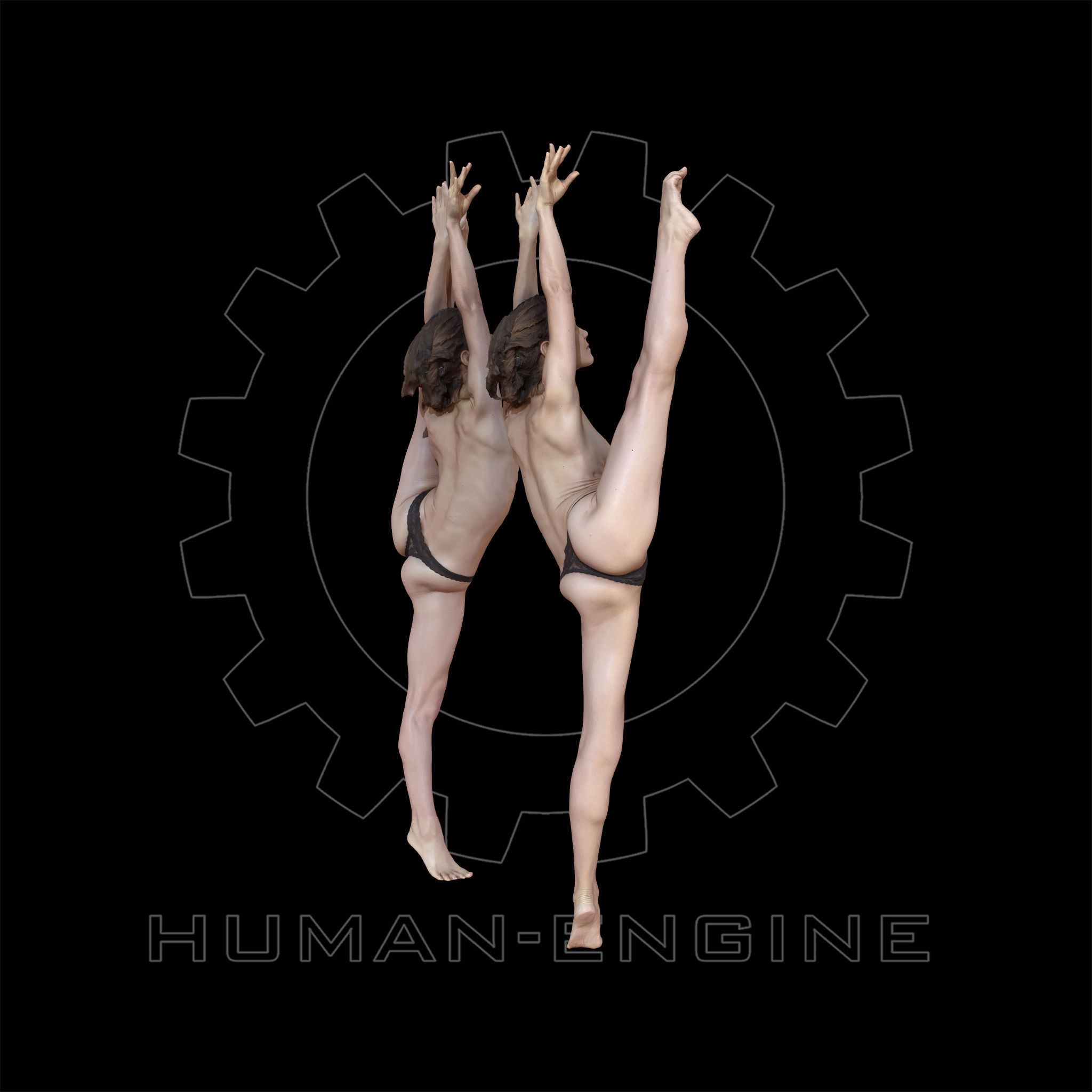 Female Scan - Sylph Ballet Poses 43-44 3D model_9