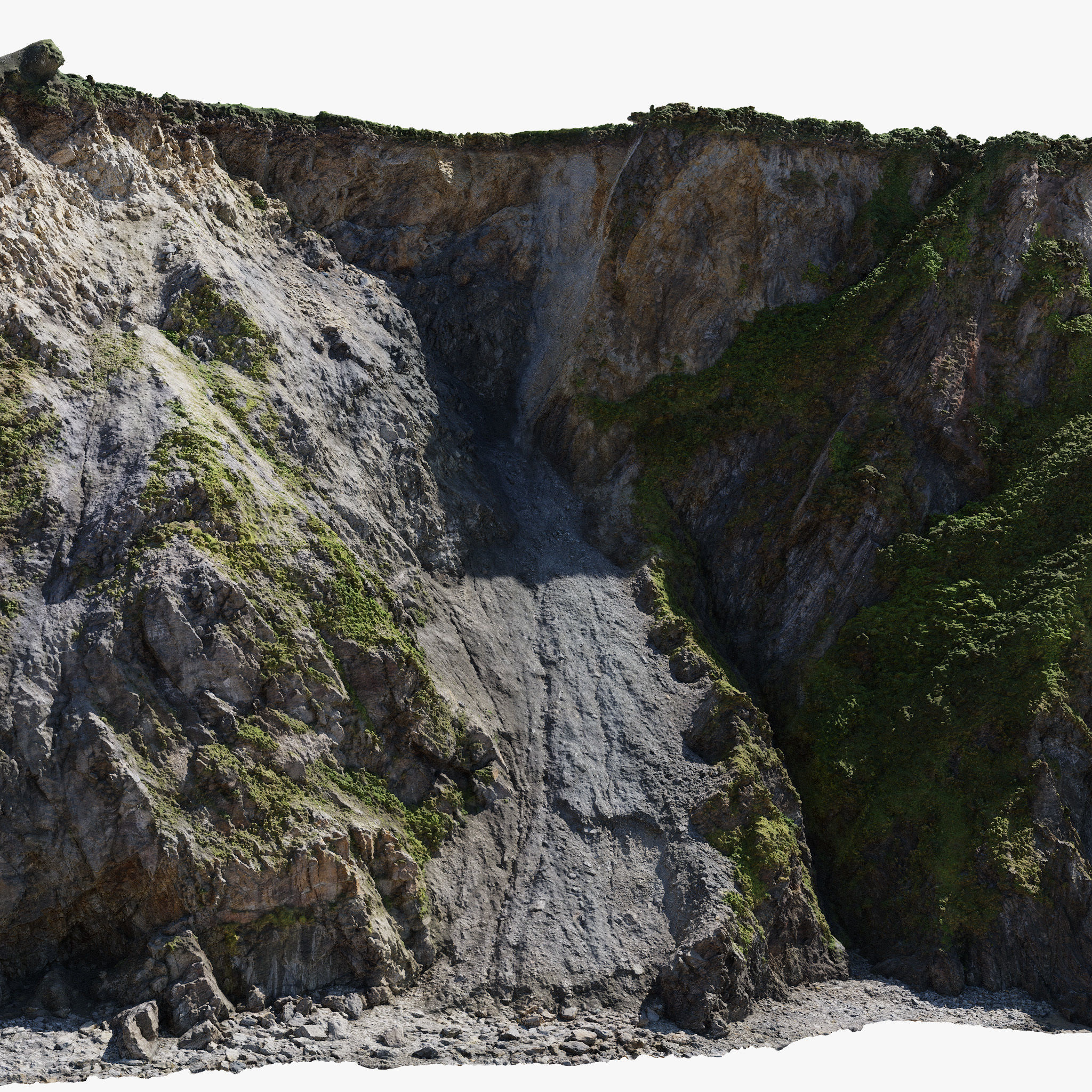Large Coast Cliff PBR Scan 03 Low-poly 3D model_8