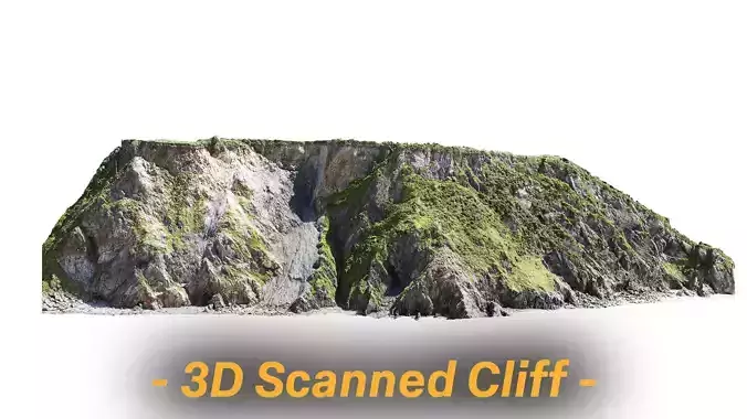 Large Coast Cliff PBR Scan 03 Low-poly 3D model