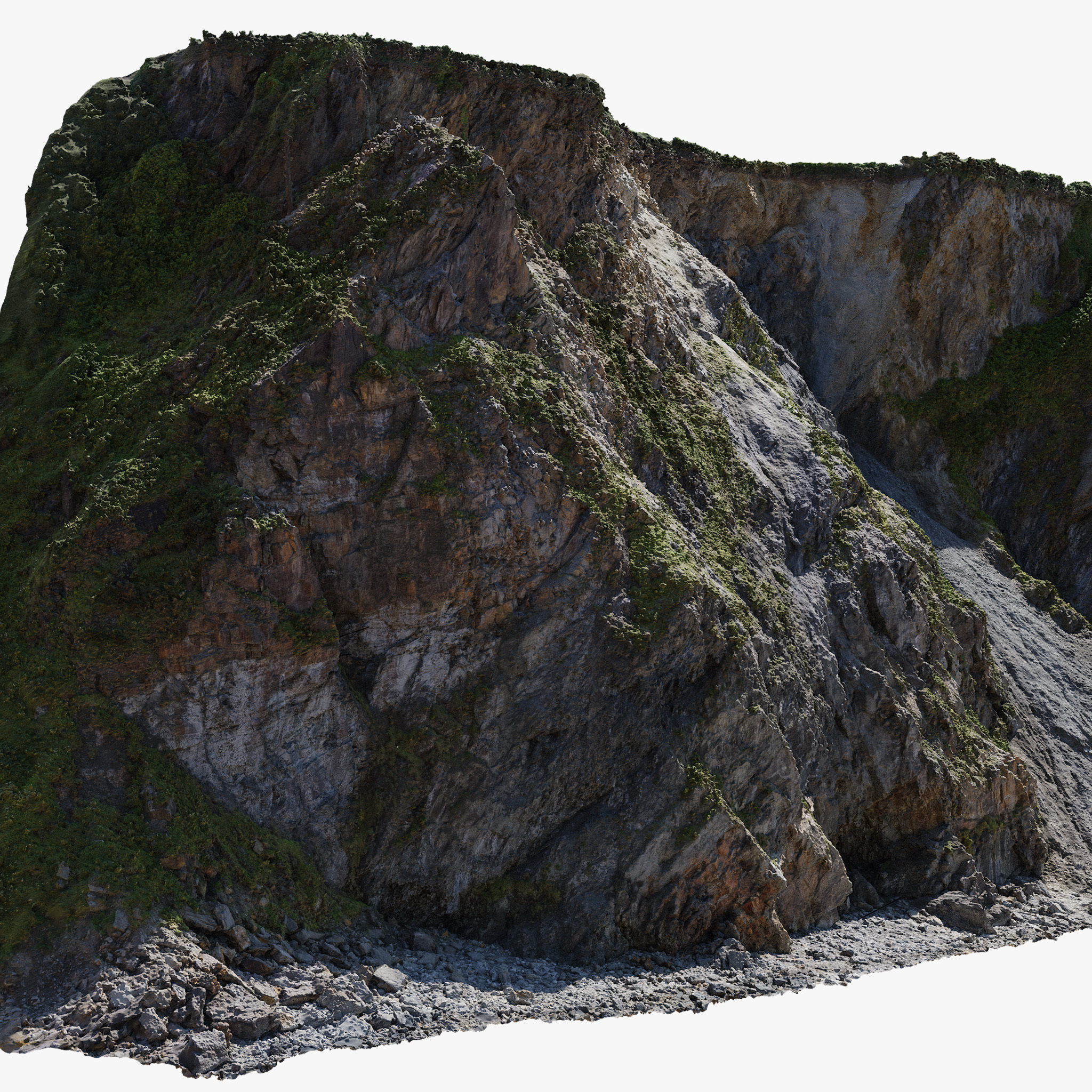 Large Coast Cliff PBR Scan 03 Low-poly 3D model_5